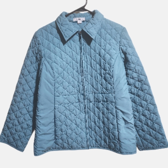 Pendleton Diamond Quilted Jacket Teal Zip Front women's size small - Picture 1 of 10